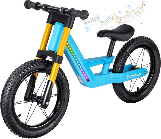 14 Inch Kids Balance Bike for Ages 3-7 with 6 LED Light Effects and Music