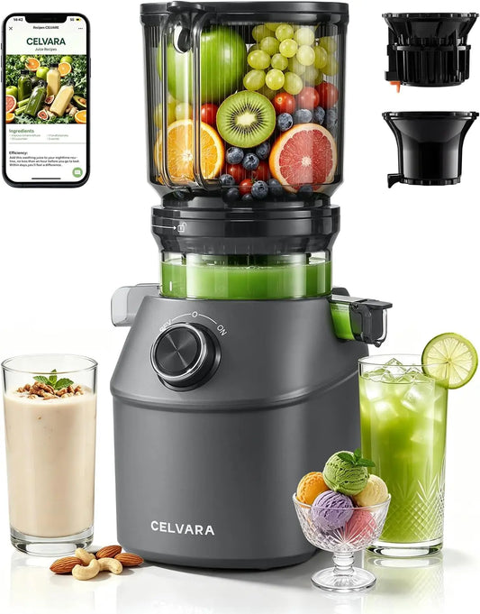 Fast 3-In-1 Cold Press Juicer - 6.5 Inch Wide Feed Chute for Whole Fruit