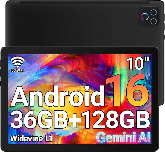 URAO Tablet - 10.1 Inch Android 16 Tablet Octa-core 36GB+128GB Dual Camera