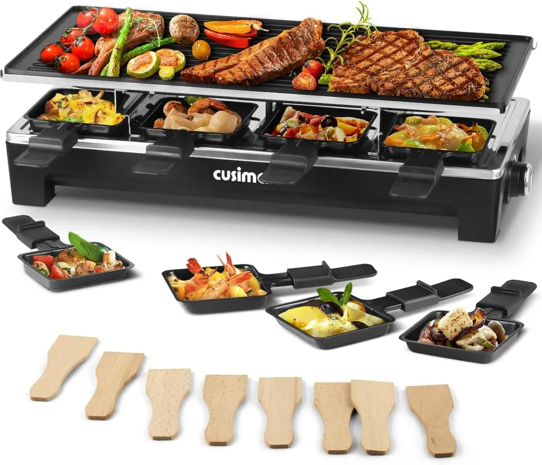 Raclette Table Grill - CUSIMAX Electric Indoor Grill Korean BBQ Grill, Black