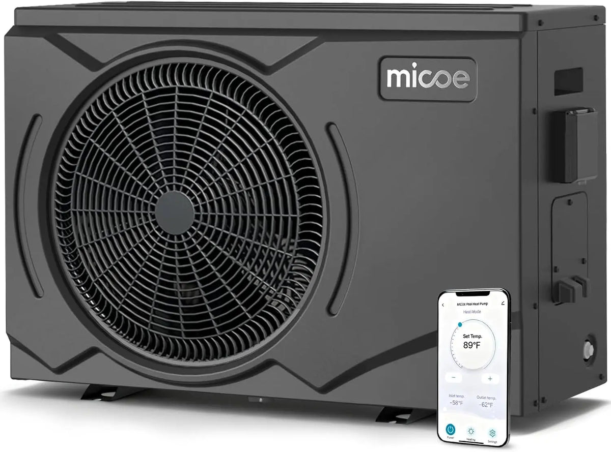 MICOE 75 - 000 BTU Pool Heat Pump, Inverter Pool Heater for 21, 000 Gal Pools