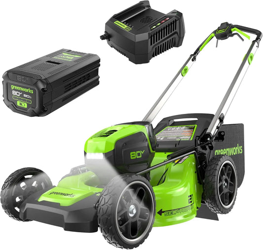 Greenworks 80V 21in Self-Propelled Lawn Mower - 8.0 Ah Battery and Charger
