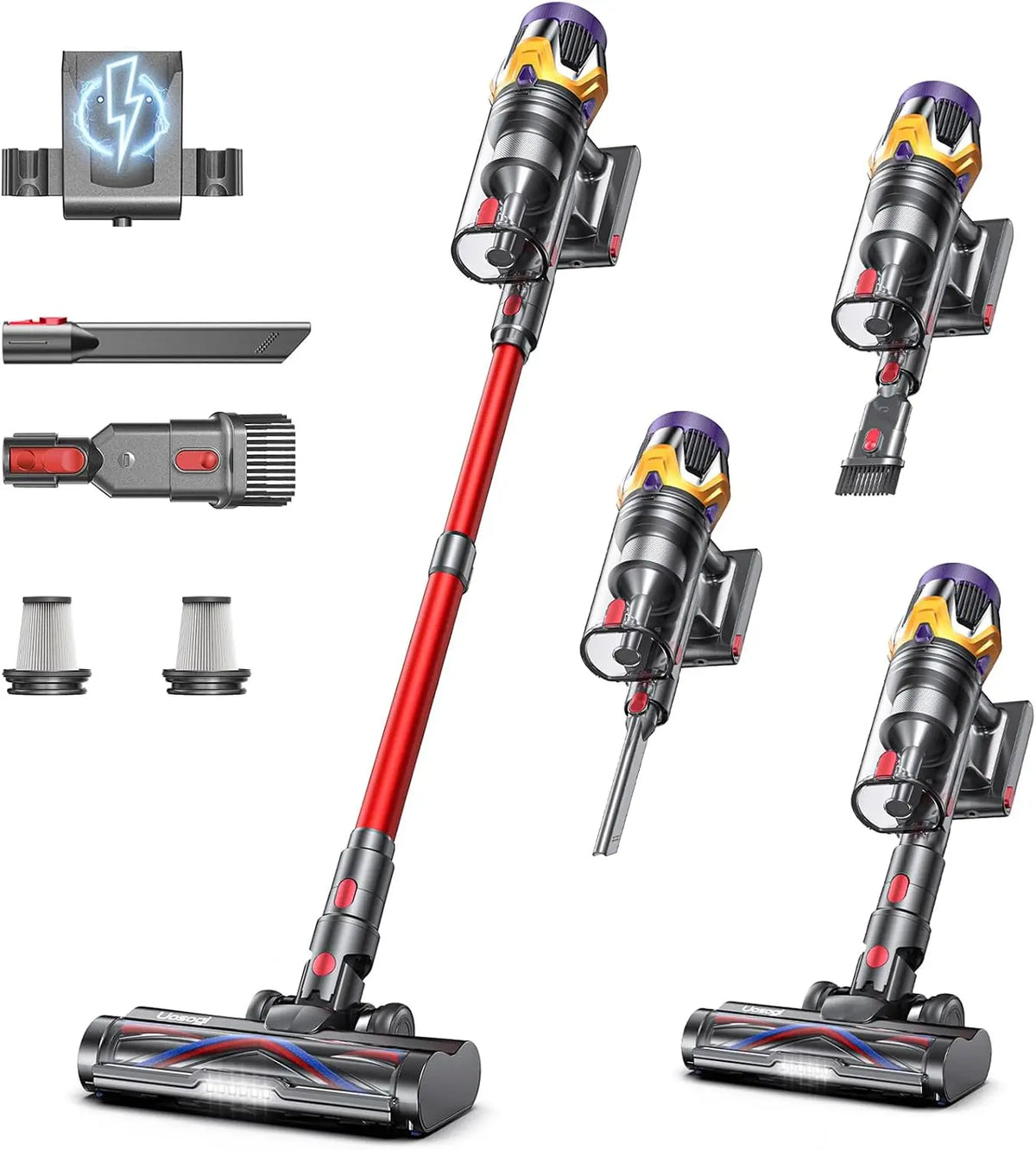 Cordless Vacuum Cleaner - 55KPA 650W 70Mins Stick Vacuum with Hurricane Mode, Self-Standing, Touch Screen, 1.8L Dust Cup, Anti-tangle Wireless Vacuum