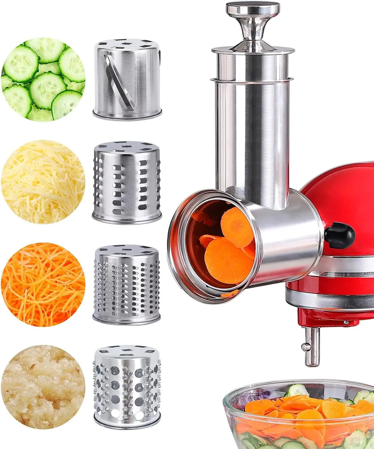 FavorKit - Fresh Prep. Cheese Grater Attachment for KitchenAid Stand Mixers