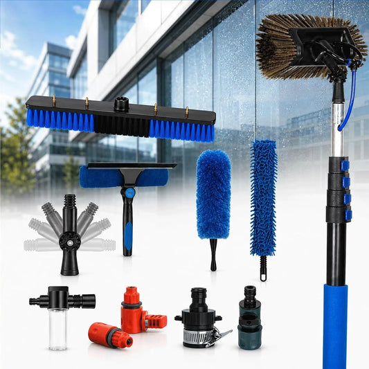 Solar Cleaning Brush - Solar Panel Cleaning Brush and Pole, Heavy Duty Brush