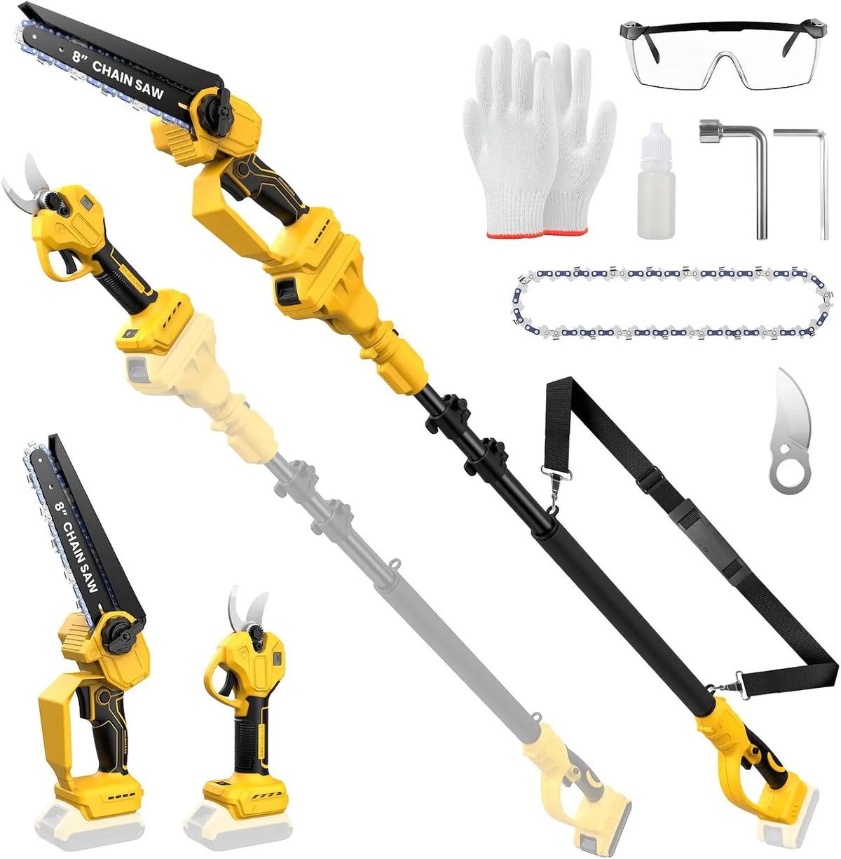 Pole Saw & Pruning Shears Combo for DeWalt - 20V Max Battery