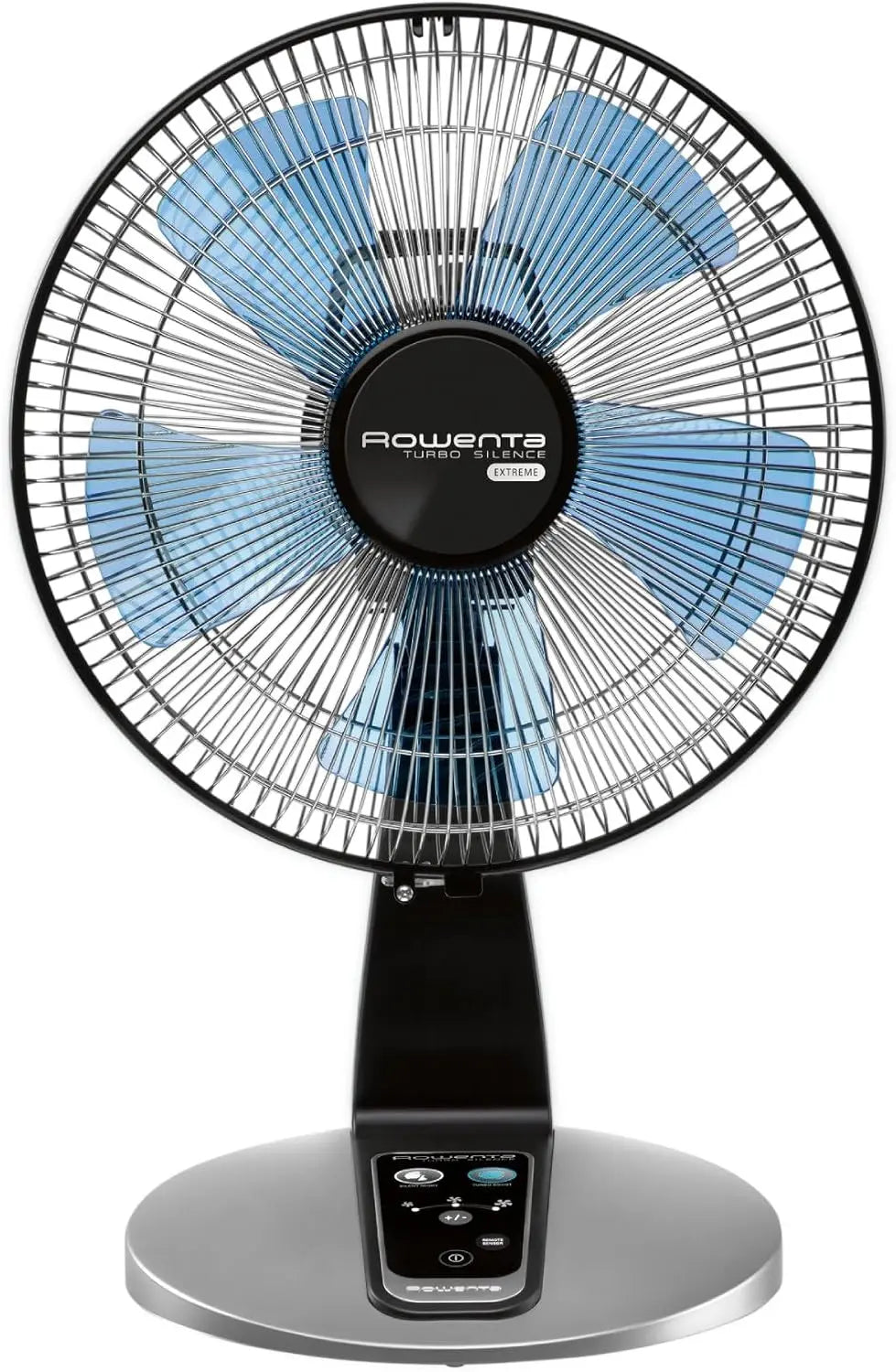 Rowenta - Desk Fan, Turbo Silence Table Fan with Remote, 18 Inch, Ultra Quiet Fan for Bedroom, Oscillating, Portable, 5 Speeds, Black, Indoor, VU2660