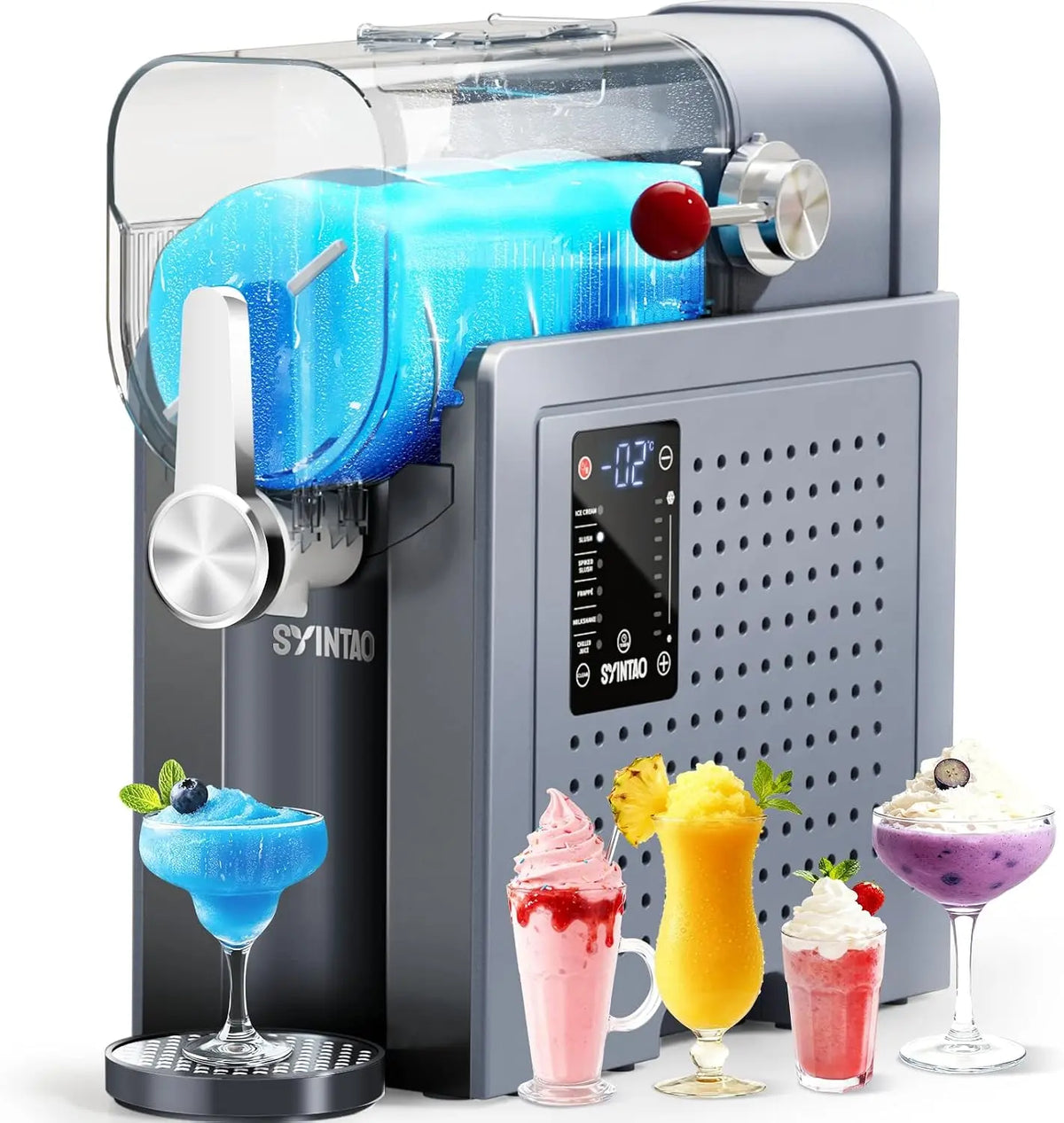 SYINTAO Slushie & Soft Serve Ice Cream Machine for home - No Ice Needed