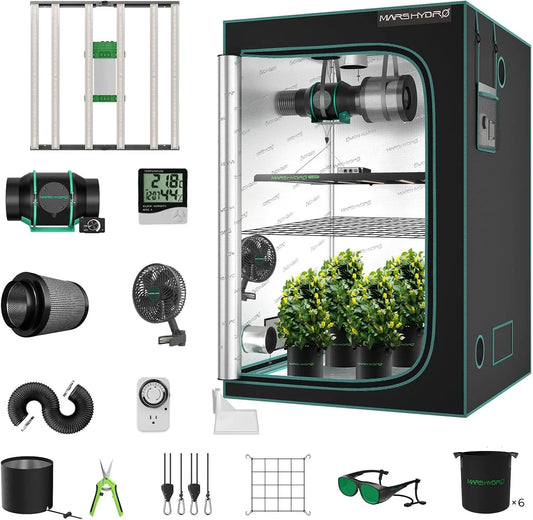 MARS HYDRO 4x4 Smart Grow Tent Kit - 480W FC-E4800 2646pcs LED Light