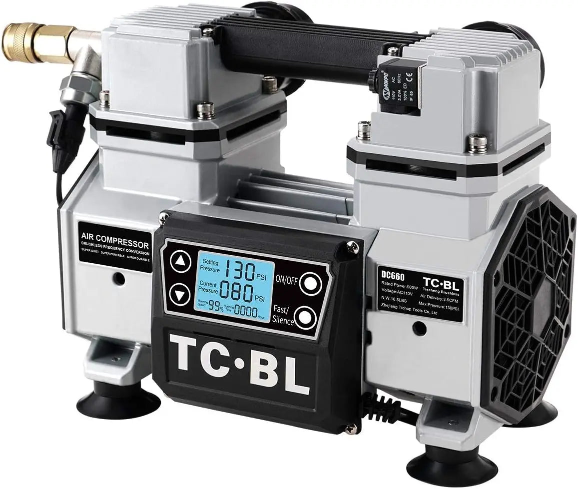 TC·BL Portable Air Compressor 110V - Ultra Quiet Air Compressor Oil Free and Small Air Pump