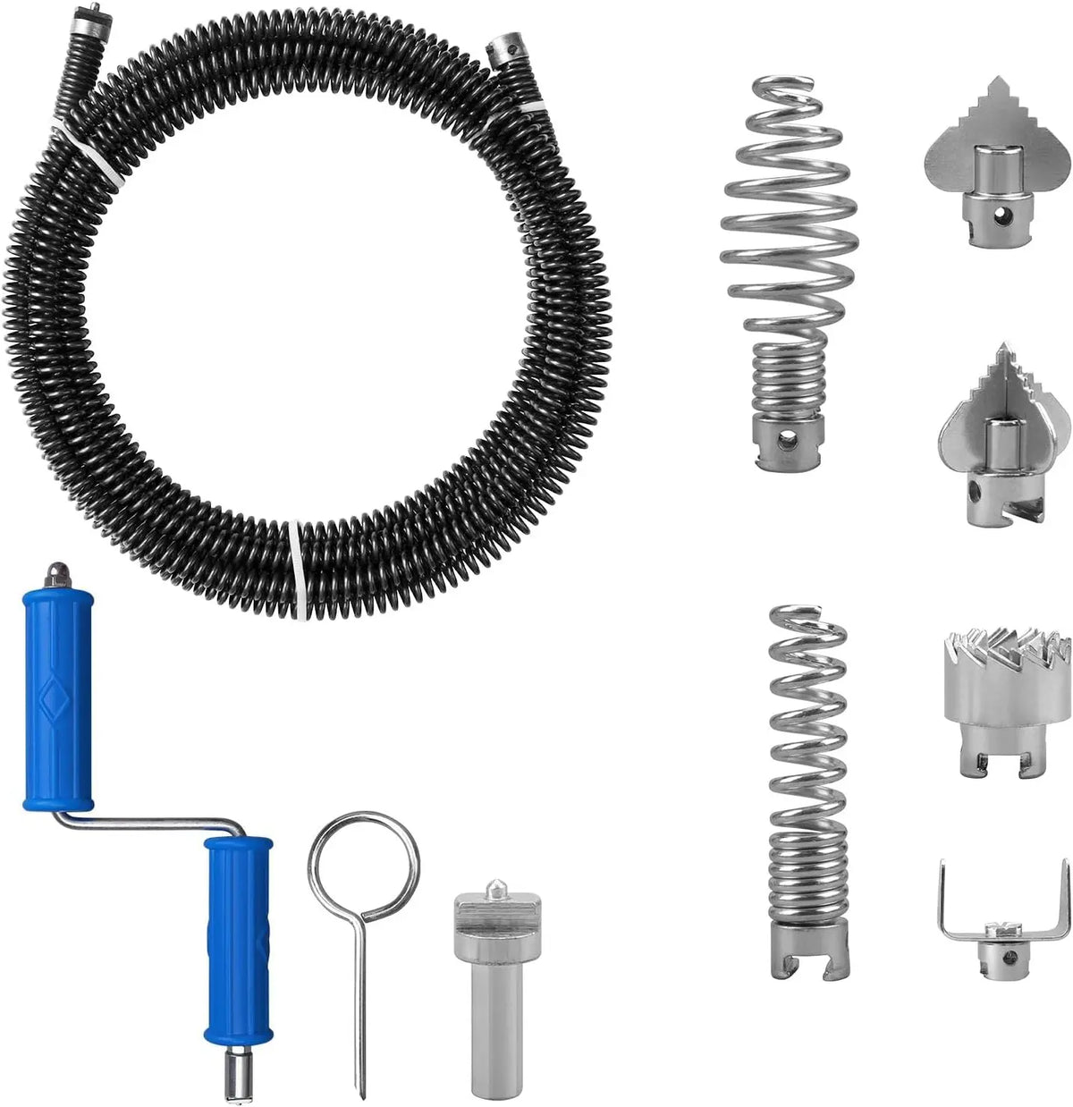 Drain Snake - Drain Auger with Drill Attachment, 16.4 Feet By 12 MM Plumbing Snake Auto Feed Flexible Hair Drain Clog Remover for Kitchen
