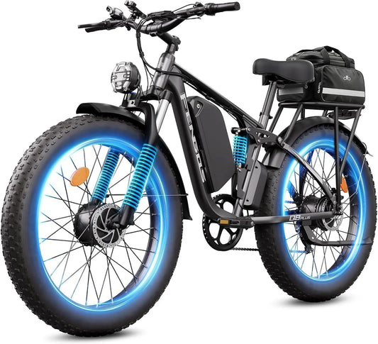 6000W Electric Bike for Adults Dual Motor 50MPH-60V 1200W Mountain Ebike Up to 100Miles Long Range Electric Bicycle 24 Inch Fat Tire Fast Bicycle