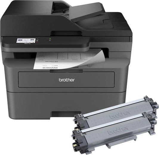 Brother MFC-L2820DW XL Wireless Compact Monochrome All-in-One Laser Printer with Copy - Scan and Fax, Duplex, Black & White