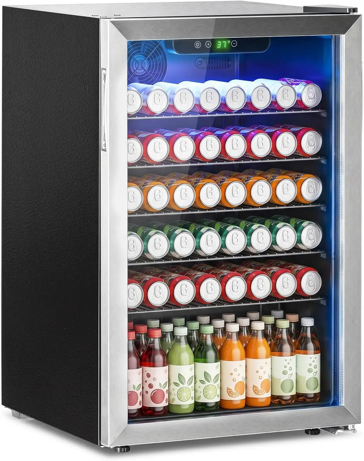 Erivess 4.5 Cu. Ft. Mini Fridge - 145 Cans Freestanding Beverage Refrigerator