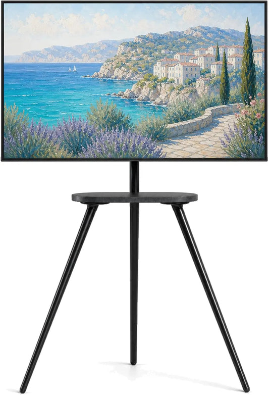 Metal Tripod TV Stand for 43-65 Inch TVs - Swivel, Black