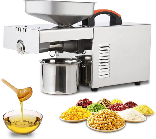 GarveeHome 900W Electric Oil Press Machine - Automatic Cold & Hot Oil Extractor with 304 Stainless Steel, for Pressing Peanut, Sesame Seeds, Walnut