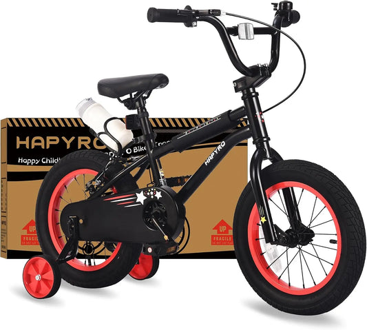 Kids BMX Bicycle - 12/14/16 Inch, Training Wheels, Adjustable Seat, Steel Frame, Ages 2-7