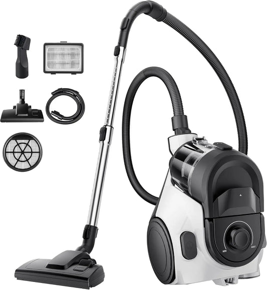 Eureka Bagless Canister Vacuum Cleaner - Household Vacuum for Home, White
