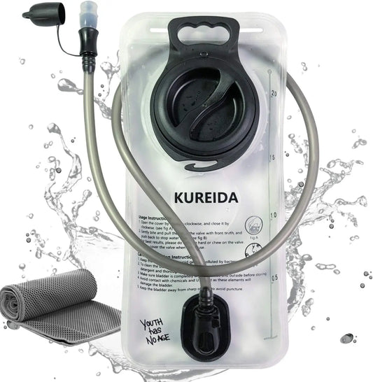 KUREIDA Hydration Bladder 2L-3L - Leak Proof Water Reservoir, BPA Free, Wide Opening