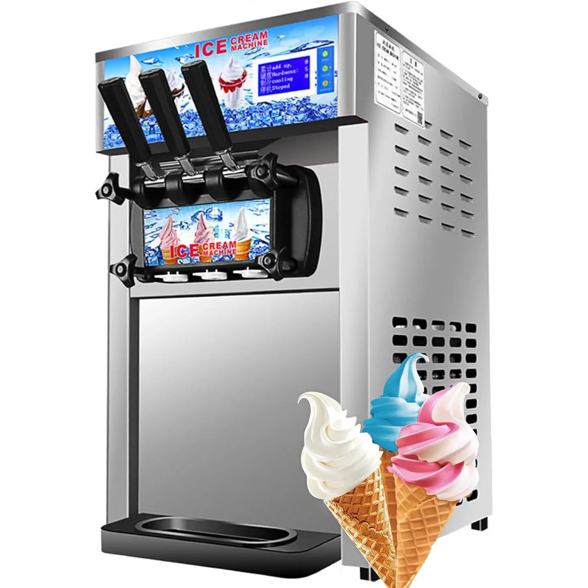 Soft Serve Ice Cream Machine - 18L/H Soft Serve Machine, ZM-168