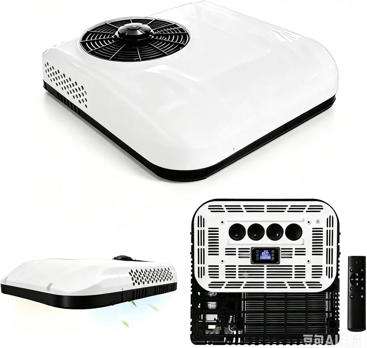 12V/24V RV Roof Air Conditioner - With Cooling and Heating White-24V