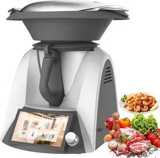 Smart Food Processor Robot 3L - 7-Inch Screen Cooking Machine with Built-in Scale & App Guided Recipes, 1500W Auto Cooker for Home, 8.9kg