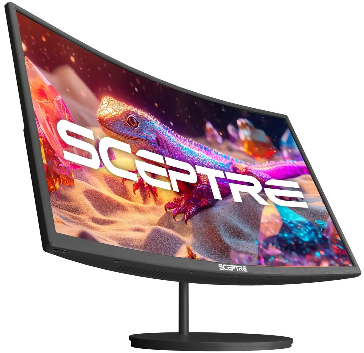 Sceptre Curved 27-inch Prime Monitor up to 100Hz 1080p - HDMI x2, VGA, 99% sRGB, Built-in Speakers, R1500, Machine Black 2025, C275W-1920RN Series