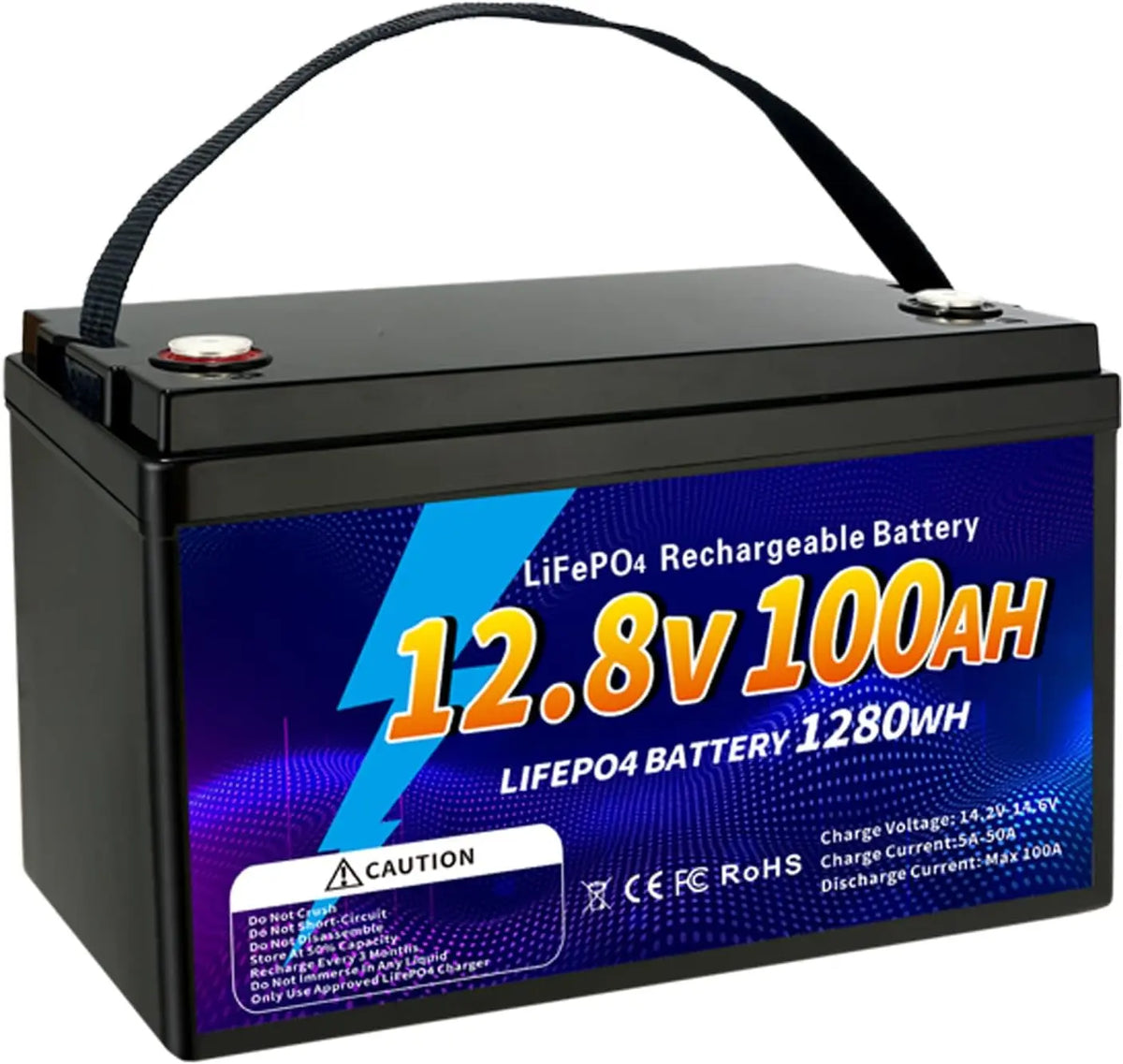 12V 100Ah LiFePO4 Battery - Group 31 Lithium Iron Phosphate Battery, 100A BMS Low-temp Protection 15000 Deep Cycles for Home Energy, RV, Solar System