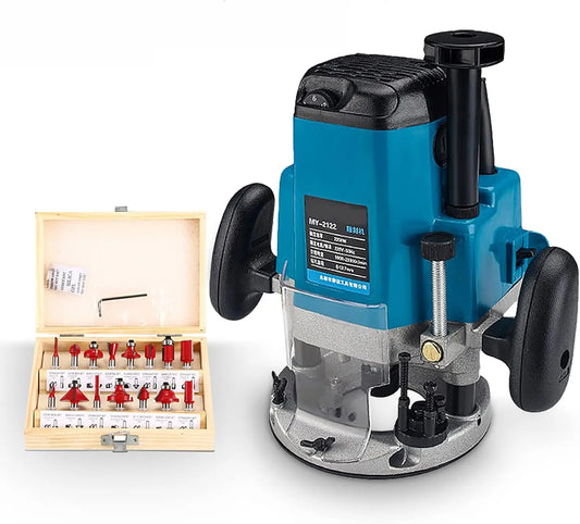 Wood Milling Cutter Machine - 2200W Electric Pruning Tool, 6 Gears for Wood, Engineering Plastics, Aluminum, Copper Plate