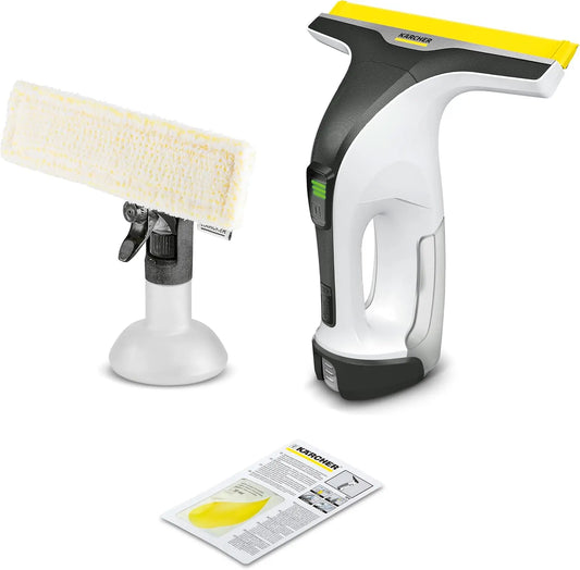 Kärcher Battery Window Cleaner WV 4-4 Plus - Window Vacuum Cleaner with Innovative Silicone Lip, LED Battery Status Display