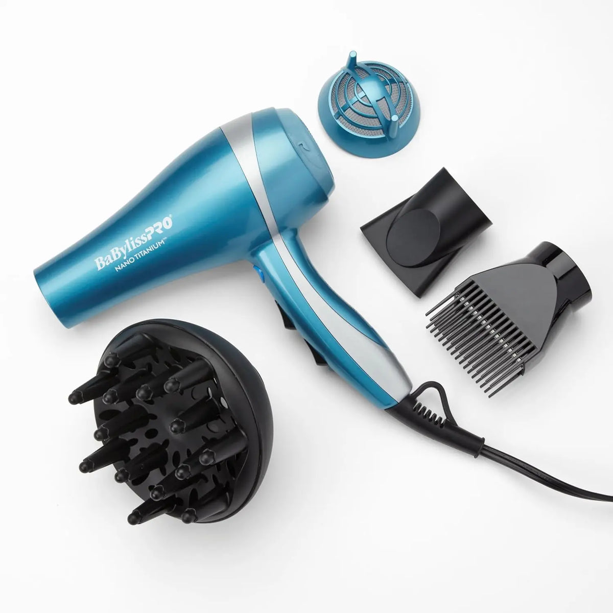 BaBylissPRO Nano Titanium 2000-Watt Blow Dryer with Concentrator Nozzle - Ionic Corded Styling Tool for Hair