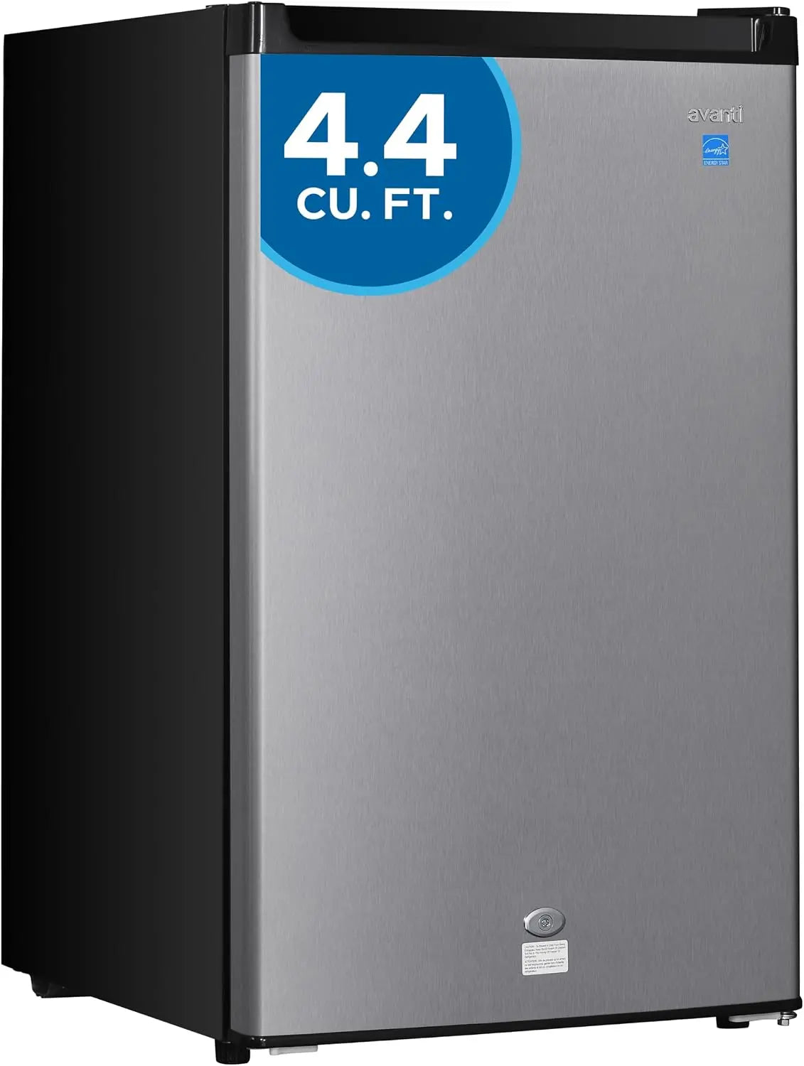 Avanti AR44 4.4 Cu. Ft. Compact Refrigerator - in Stainless Steel, Black