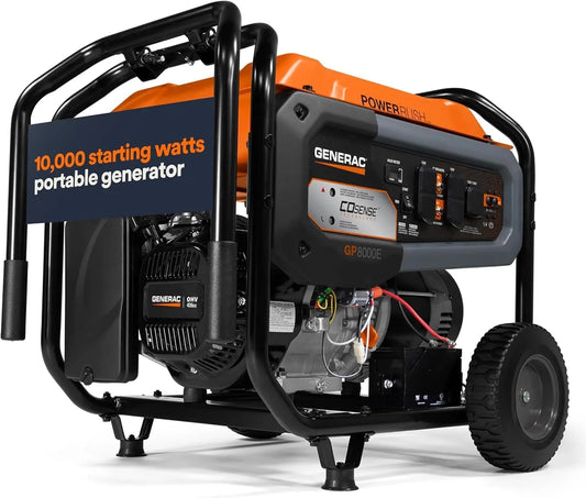 Generac 10 - 000 Starting Watt Portable Gas Generator, Electric Start