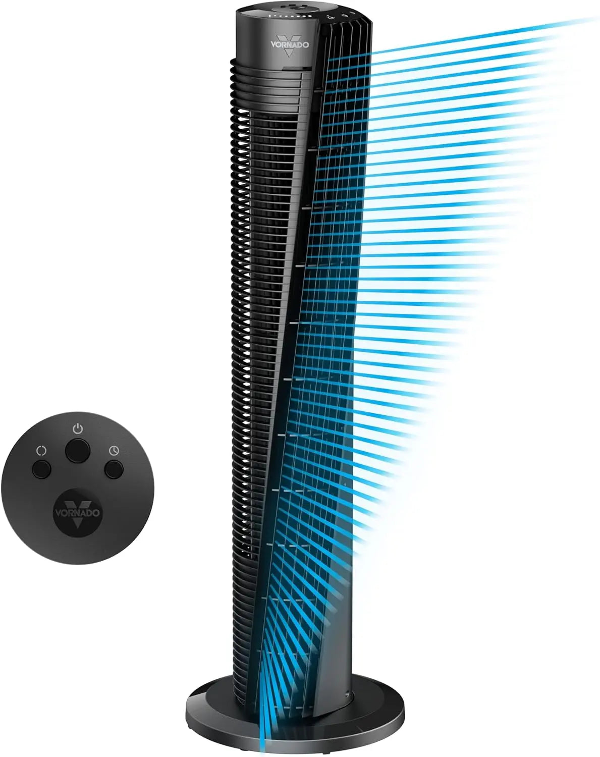 Vornado OSC84 41 Inch Whole Room Oscillating Tower Fan - Remote Control, 70-Degree Oscillation, Quiet Operation, 4 Speed Settings, 8-Hour Timer, Black