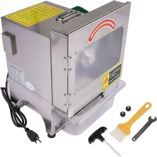 Multifunctional Electric Vegetable Cutter - 200W Commercial Food Slicer, 1-35mm Adjustable Thickness, 7cm Conveyor Belt, 700RPM, 200kg/h Output
