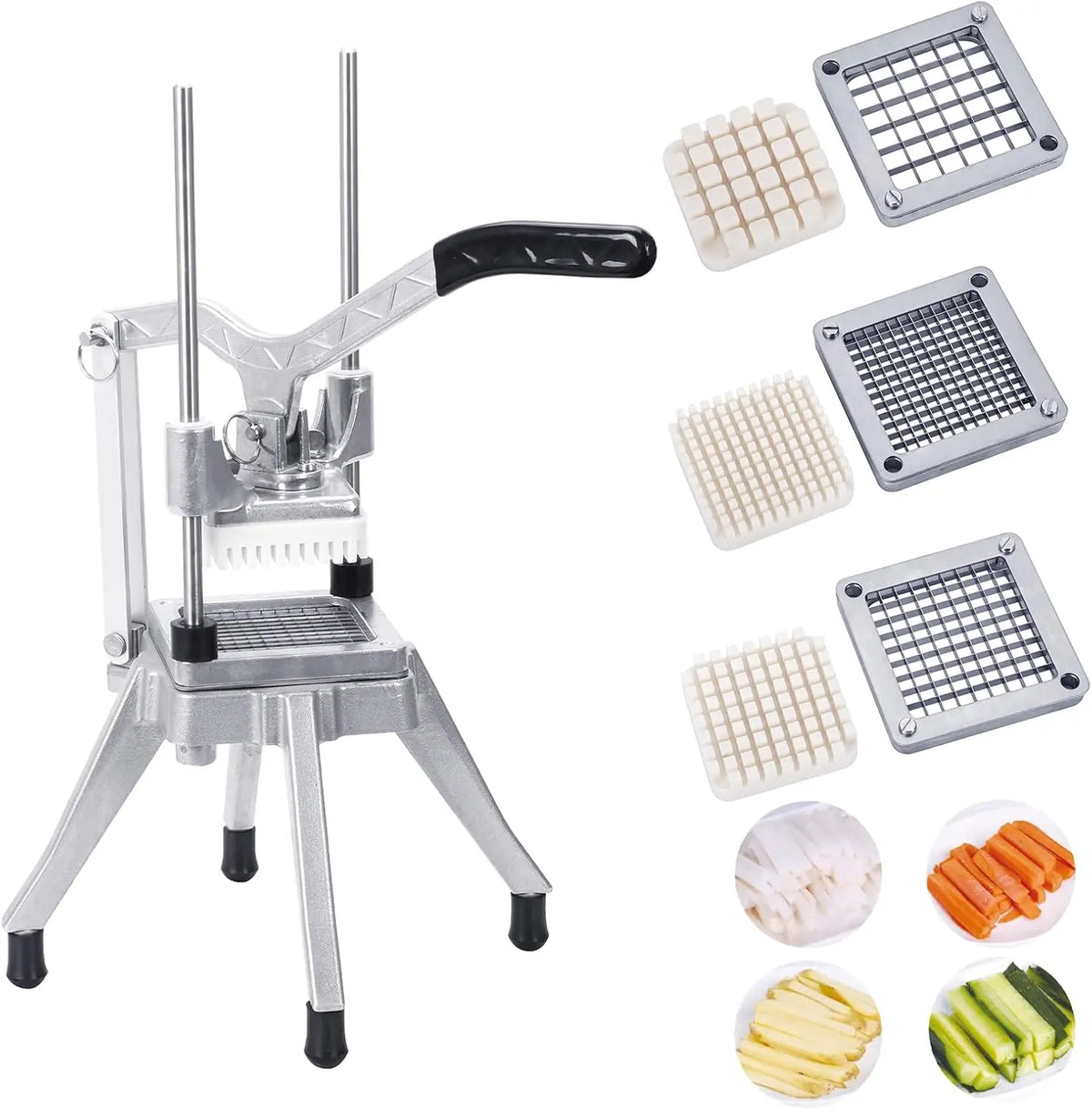 Commercial Vegetable Fruit Chopper 1/4″3/8″1/2″Blade Onion Chopper French Fry Cutter Slicer Stainless Steel for Tomato Potato Cutting Restaurant Home