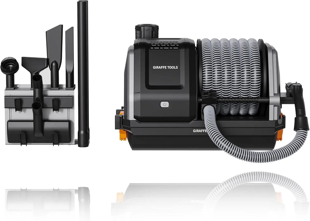 Giraffe Tools Grandstorm 30FT Retractable Garage Vacuum - Wall Mount Vacuum