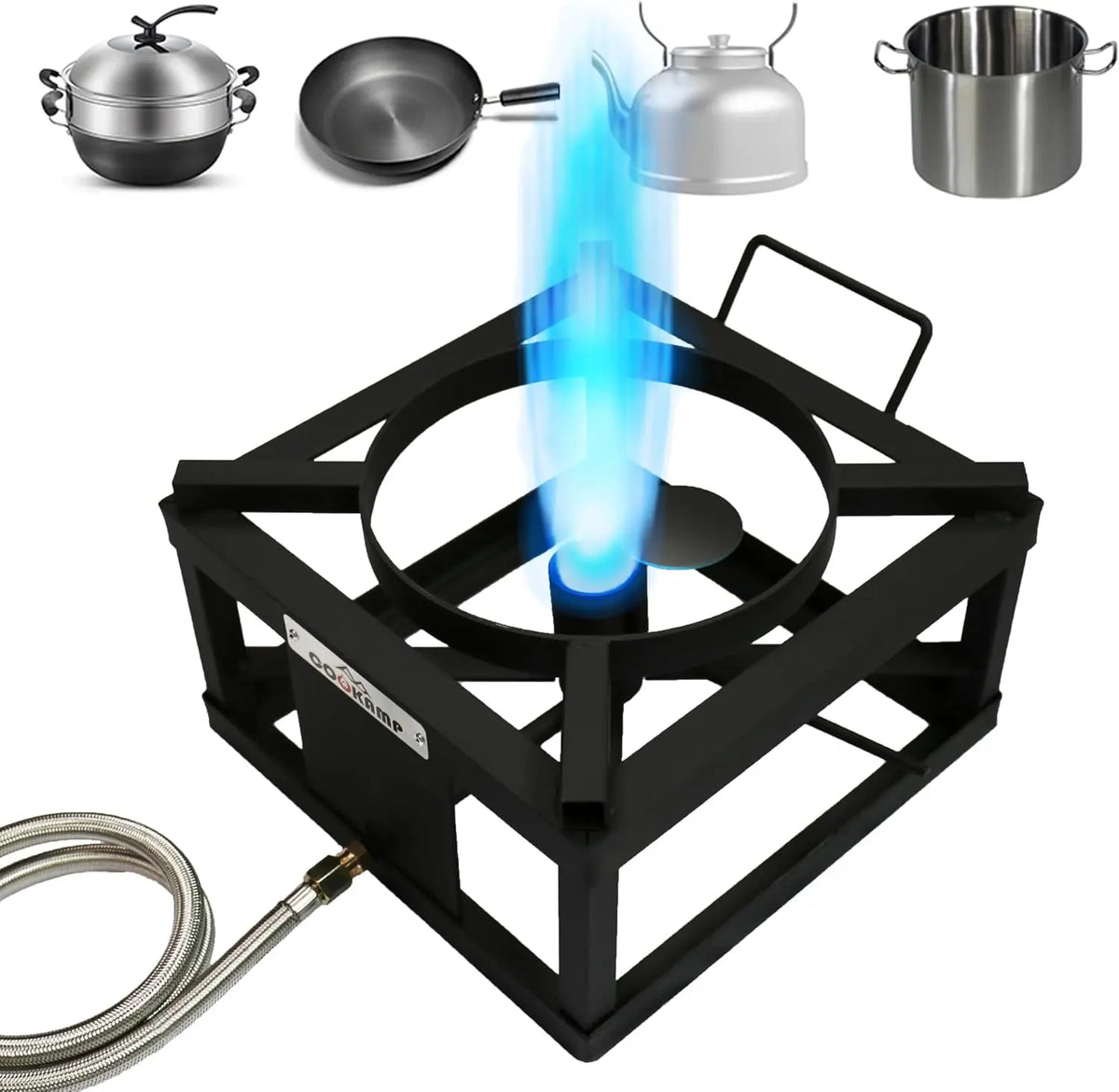 COOKAMP Portable Propane Jet Burner with 0-30 PSI Regulator And Hose - Efficient Gas Stove for Outdoor Cooking, Backyard, Turkey fry !SA1050