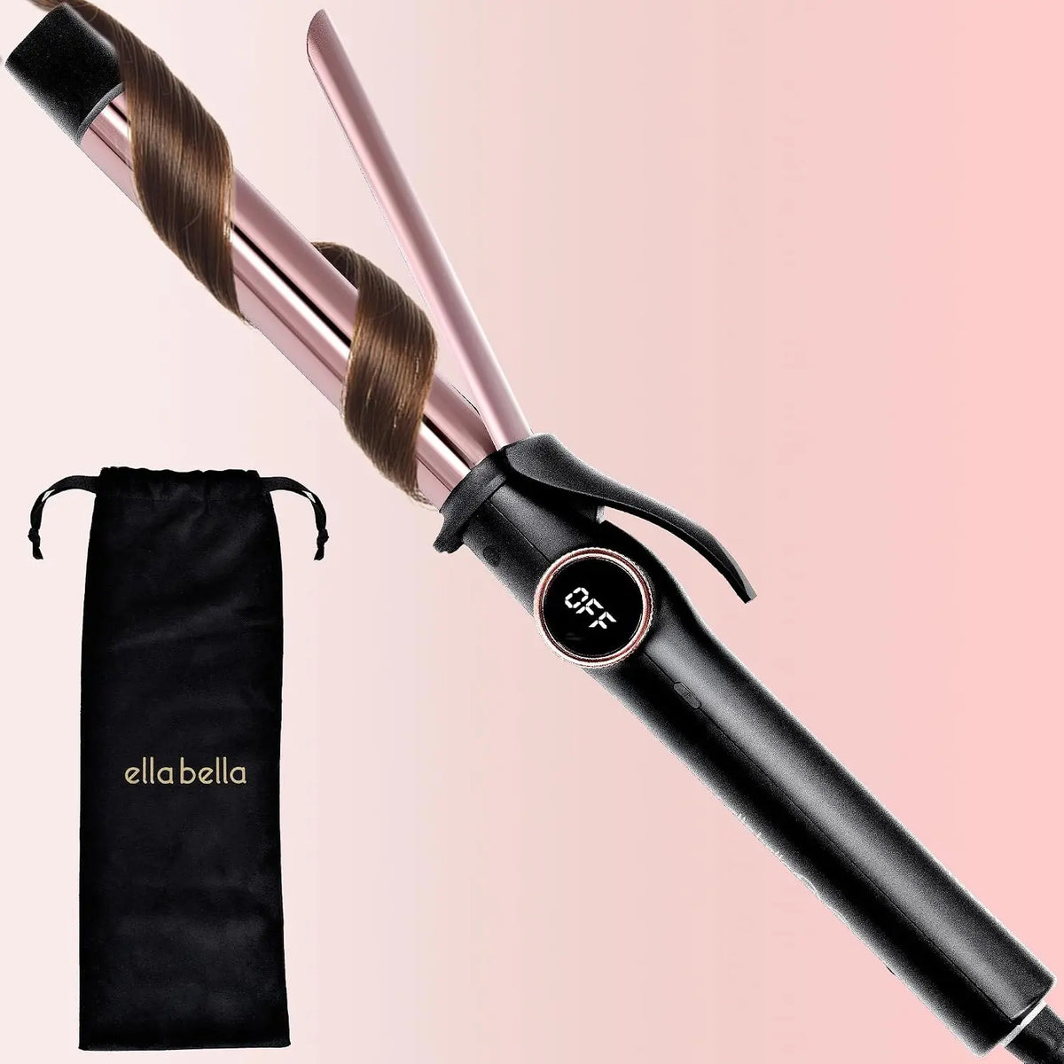 ELLA BELLA Slimline Curling Iron 1 Inch - Dual Voltage, Titanium Coating