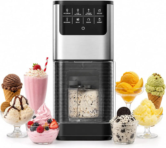 EUHOMY 7-in-1 Ice Cream Maker - 2 Pints for Gelato, Sorbet & Milkshakes
