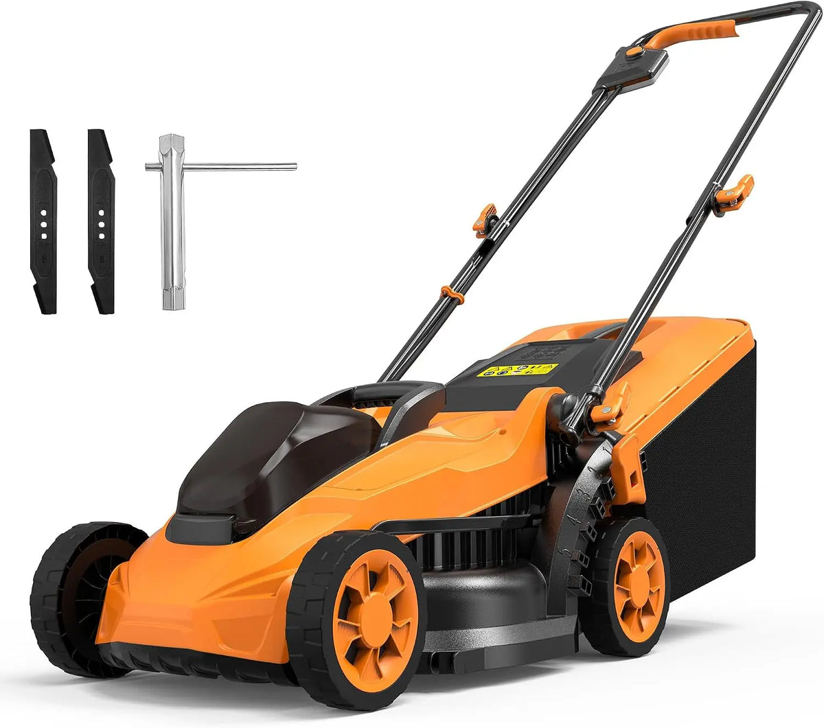 20V Cordless Lawn Mower - No Battery, Compatible with Dewalt 20V Max Battery, 14 Inch Electric Lawn Mower with 5 Heights Adjustment, Yard
