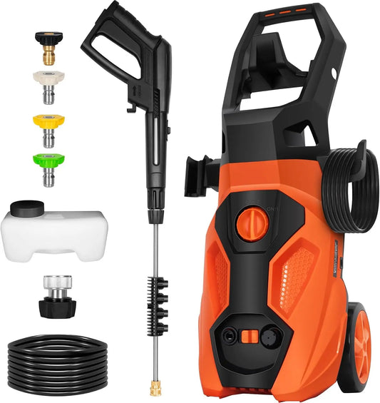 BILT HARD Pressure Cleaner 2465 PSI - Power Washer with Built-in Soap Tank, 4 Quick-Connect Nozzles, GFCI Safety Plug, Driveways, Home Use