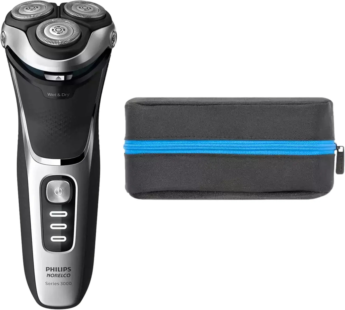 PHILIPS Electric Shavers for Men - Series 3000, Mens Shavers Electric Cordless Rechargeable, Wet & Dry Shaver with Pop-up Trimmer, and Storage Case