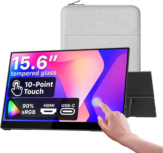 cocopar Portable Monitor Touchscreen 15.6 Inch 1080P FHD 90% sRGB Travel Monitor - VESA Mountable, with Touchscreen