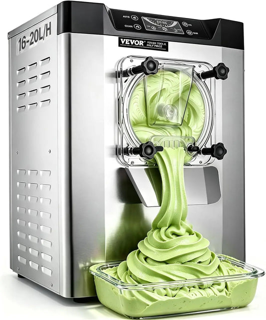 VEVOR Commercial Ice Cream Machine - 1400W 20L/5.3 GPH Hard Serve
