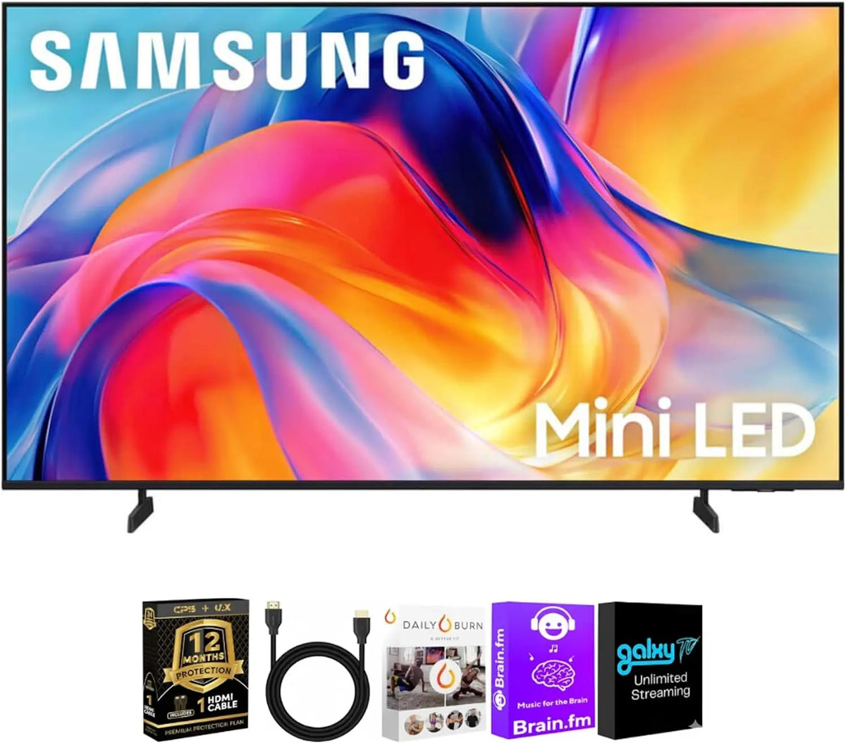 Samsung 55 Inch Class M70H Series 4K HDR Mini-LED Smart TV with HDMI Cable - 12 Month CPS Warranty & Streaming Bundle, Smart TV, HDR Picture