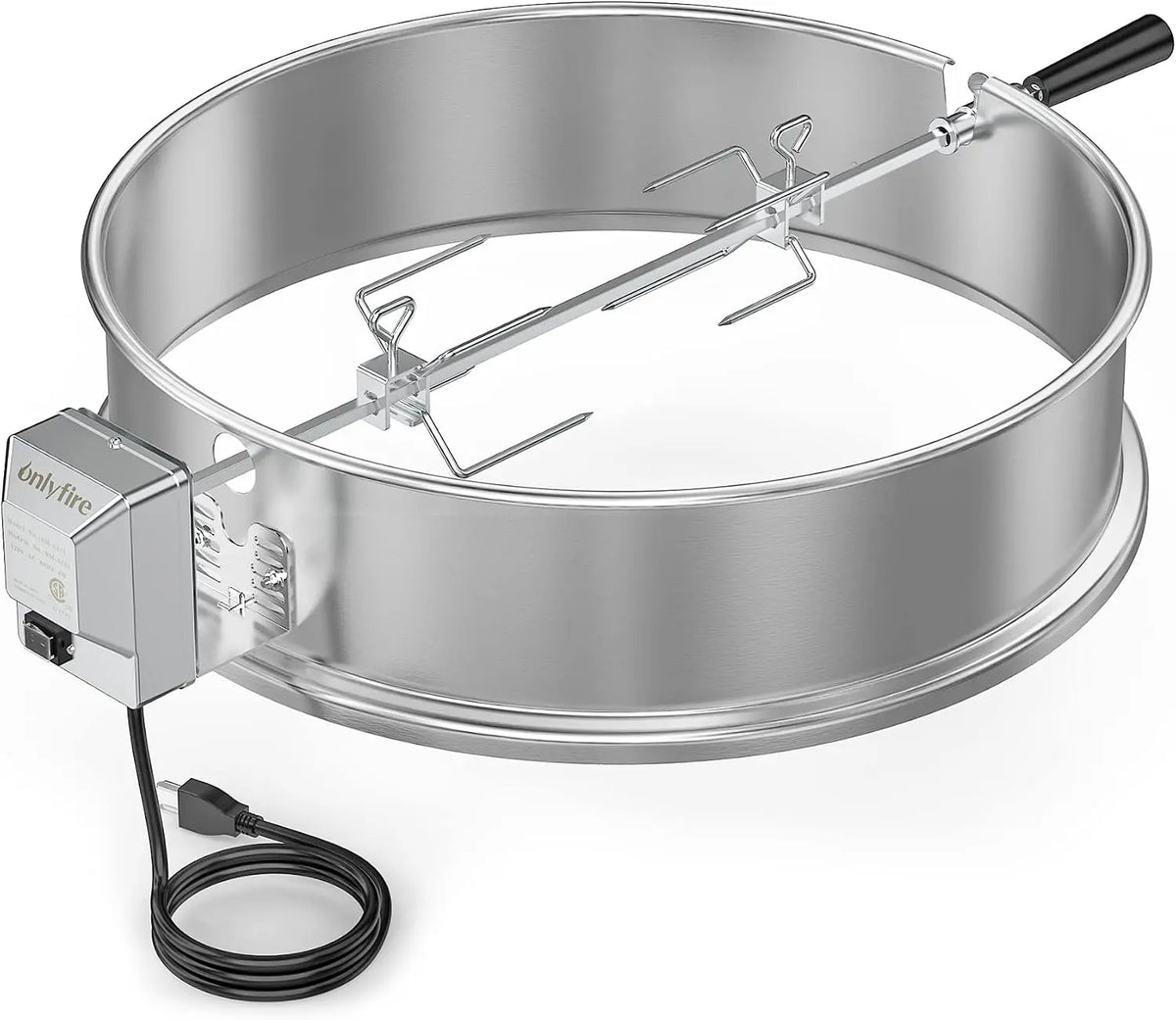 onlyfire Stainless Steel Rotisserie Ring Kit for Weber 22 Inch Kettle Grills