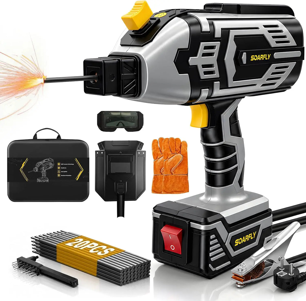 Portable Handheld Welding Machine - 110V 120A ARC Welder for 3/32-1/8 Inch Rods