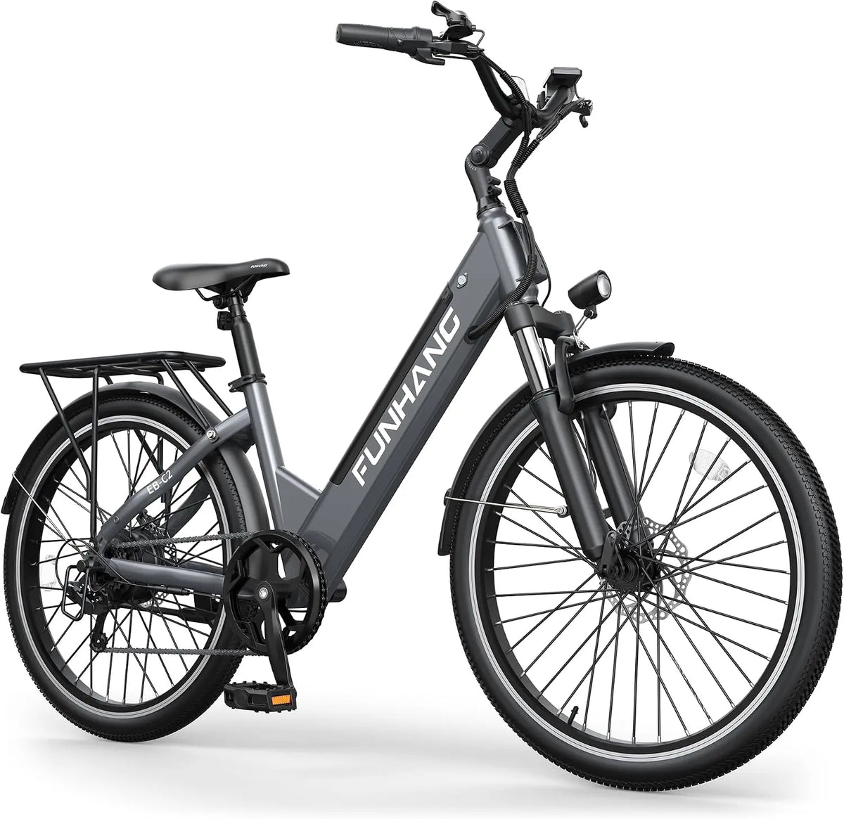 Funhang Electric Bike for Adults - 1000W Peak Ebike, 50Miles Step Thru Electric Bicycle, 26 Inch Commuter E Bikes with 48V Built-in Removable Battery