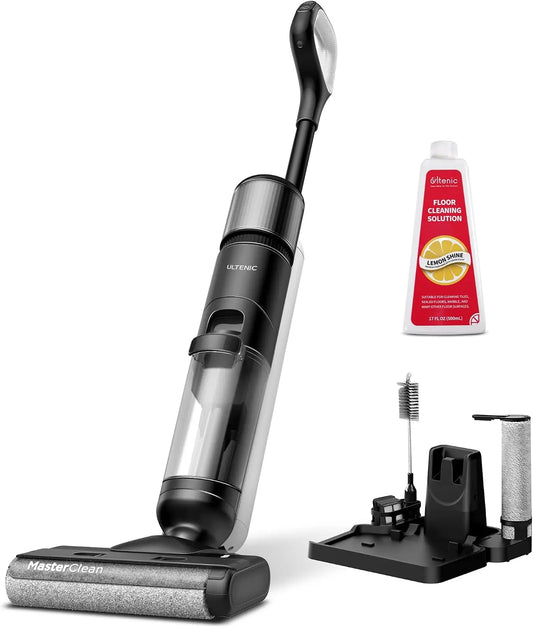 Ultenic Wet Dry Vacuum Cleaner - Cordless Vacuum Mop Combo with Self-Cleaning, 50min Runtime, Smart Mess Detection, Edge Cleaning, LED Display